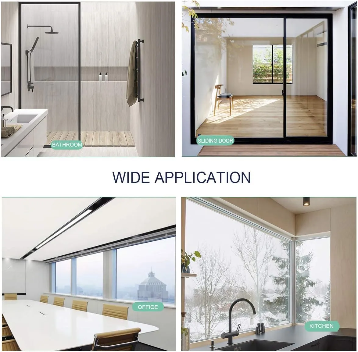 0.05mm Clear Window Security Film Adhesive Anti Shatter Heat Control Safety Window Glass Protection Sticker for Home and Office, 17.7inch x 8.2feet