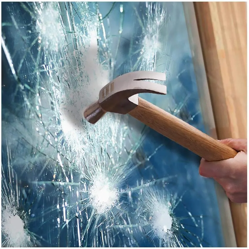 0.05mm Clear Window Security Film Adhesive Anti Shatter Heat Control Safety Window Glass Protection Sticker for Home and Office, 17.7inch x 8.2feet