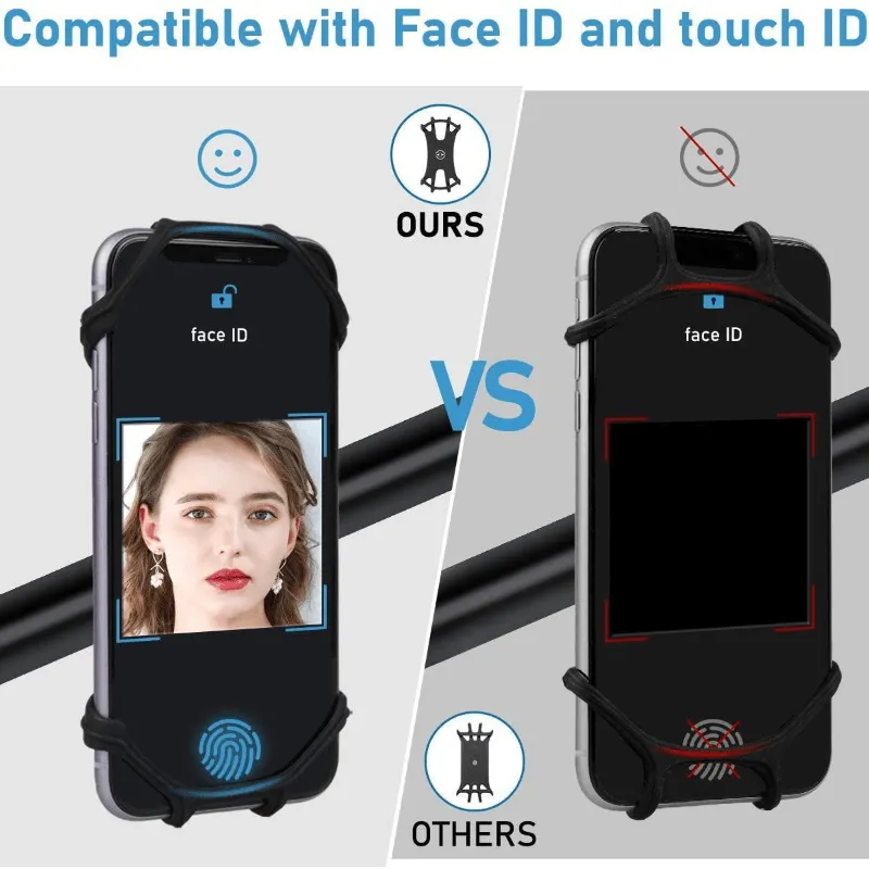 360 Rotation Silicone Bike Phone Holder for Outdoor Cycling