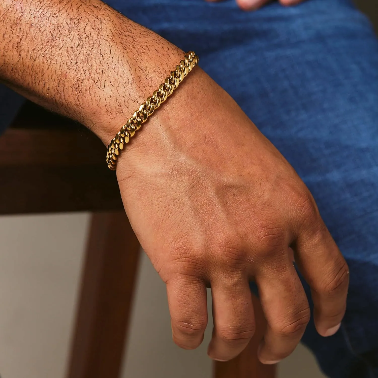 6mm 8mm 14K Real Gold Plated Miami Cuban Link Chain Bracelet 316L Stainless Steel Thick Hypoallergenic Hip Hop Jewelry for Mens Women Christmas Birthday Gift