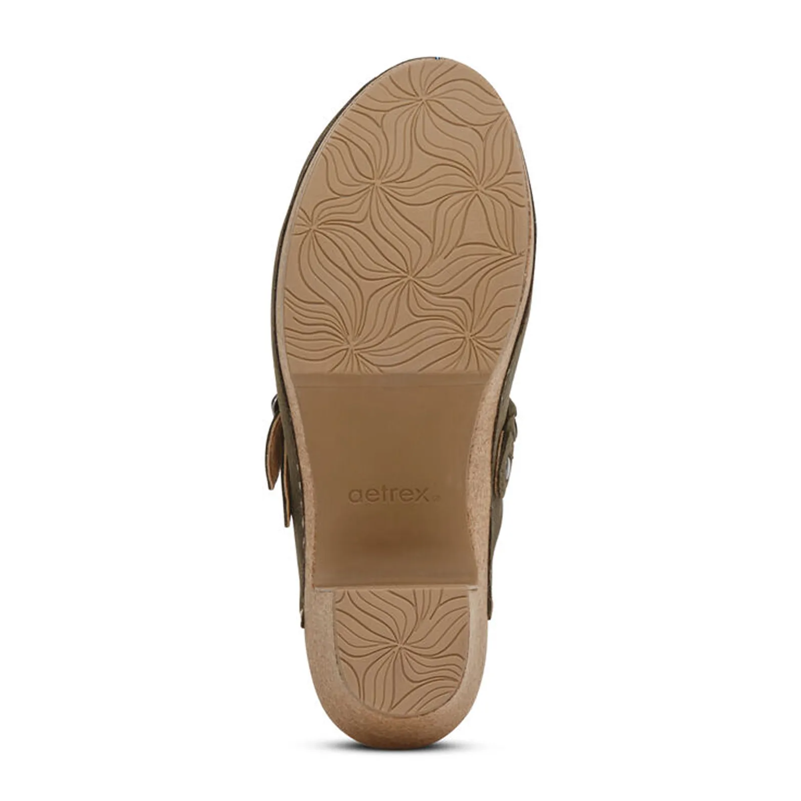 Aetrex Corey Heeled Clog (Women) - Olive Leather