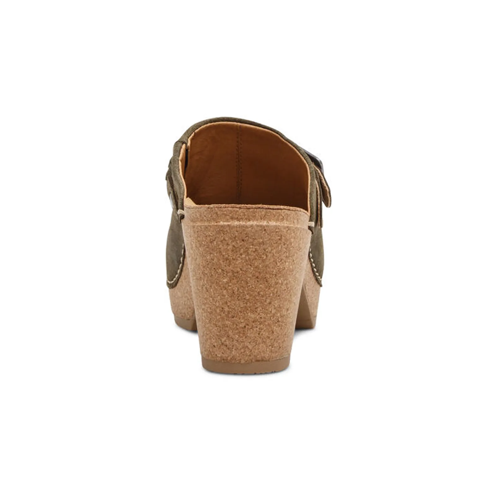 Aetrex Corey Heeled Clog (Women) - Olive Leather