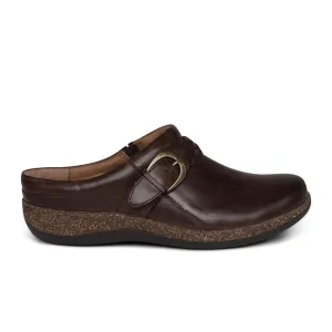 Aetrex Libby Clog (Women) - Brown Leather