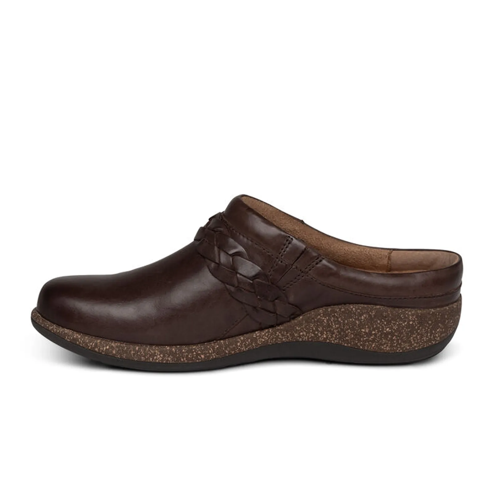 Aetrex Libby Clog (Women) - Brown Leather