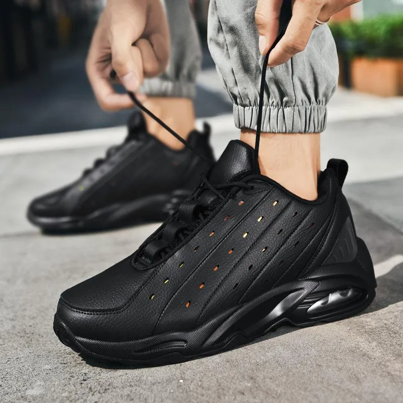 Air Cushion Oversized Leather Breathable Casual Sneakers