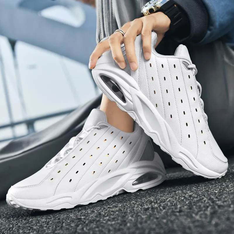 Air Cushion Oversized Leather Breathable Casual Sneakers