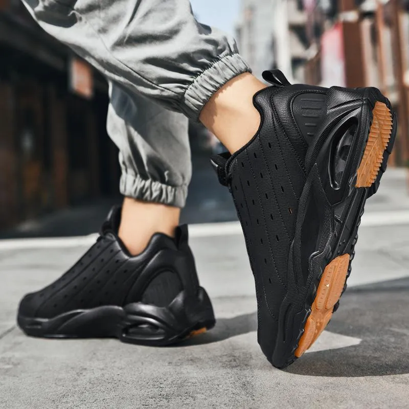 Air Cushion Oversized Leather Breathable Casual Sneakers