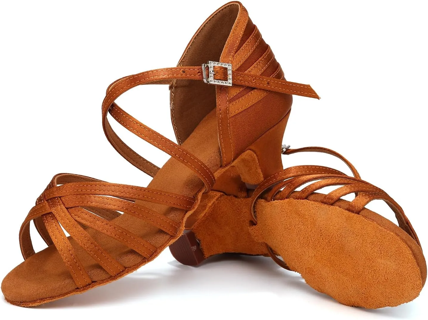 AOQUNFS Girls Latin Dance Shoes Low Heels Tango Salsa Ballroom Practice Performance Dancing Shoes