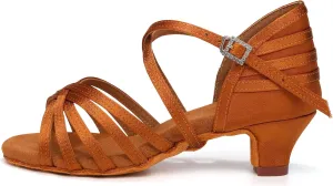 AOQUNFS Girls Latin Dance Shoes Low Heels Tango Salsa Ballroom Practice Performance Dancing Shoes