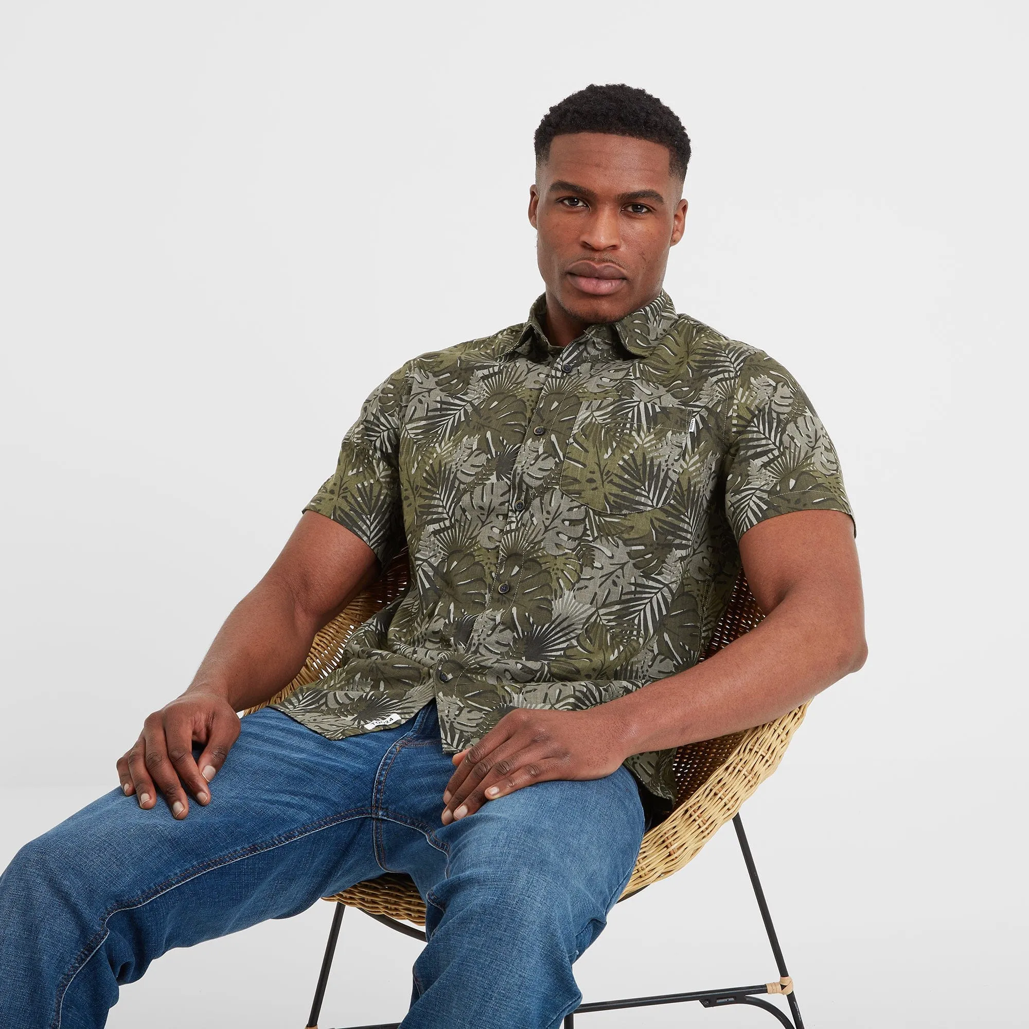 Arnie Mens Short Sleeve Shirt - Khaki