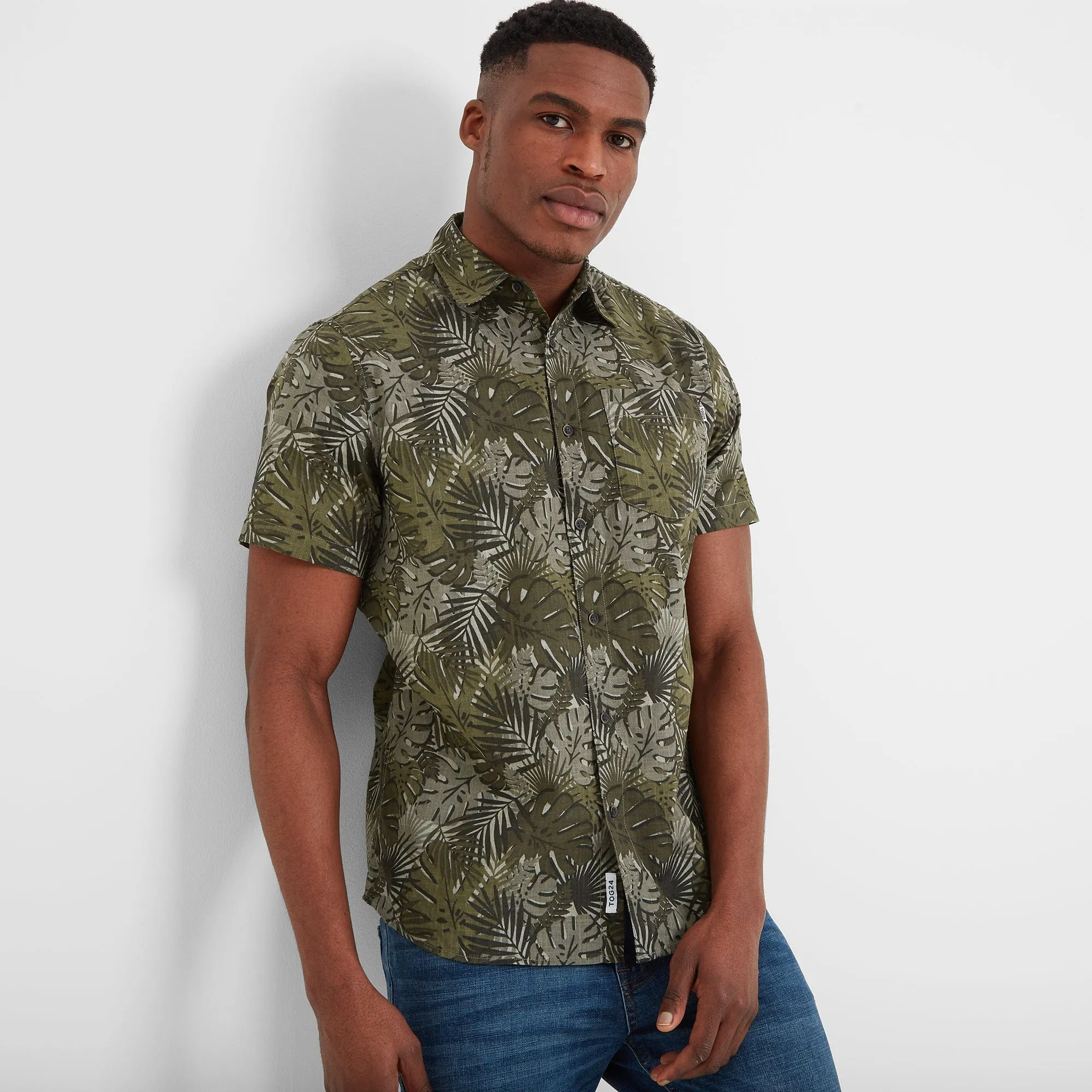 Arnie Mens Short Sleeve Shirt - Khaki