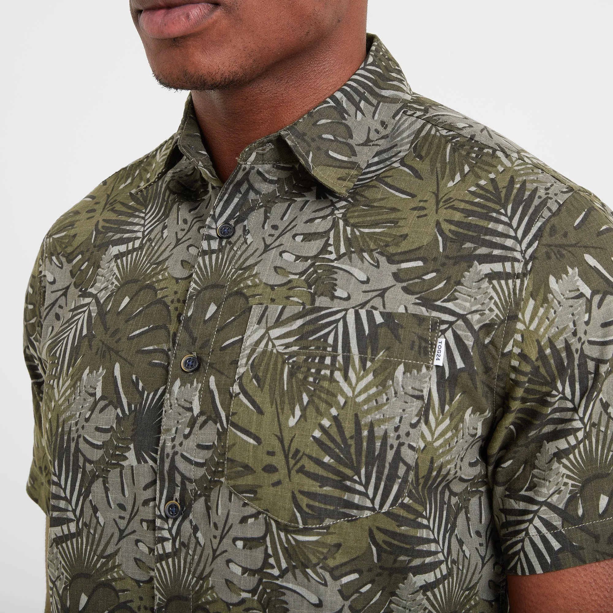 Arnie Mens Short Sleeve Shirt - Khaki