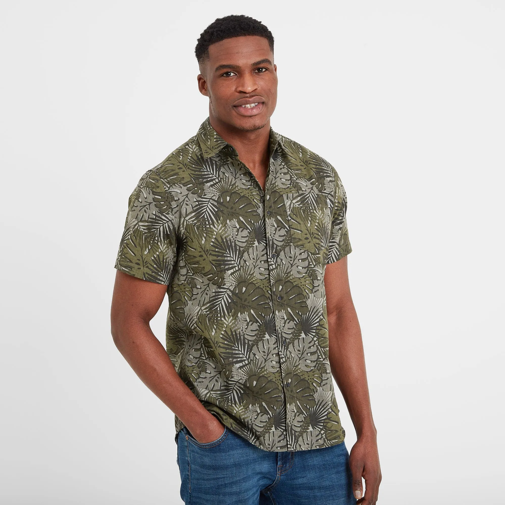 Arnie Mens Short Sleeve Shirt - Khaki