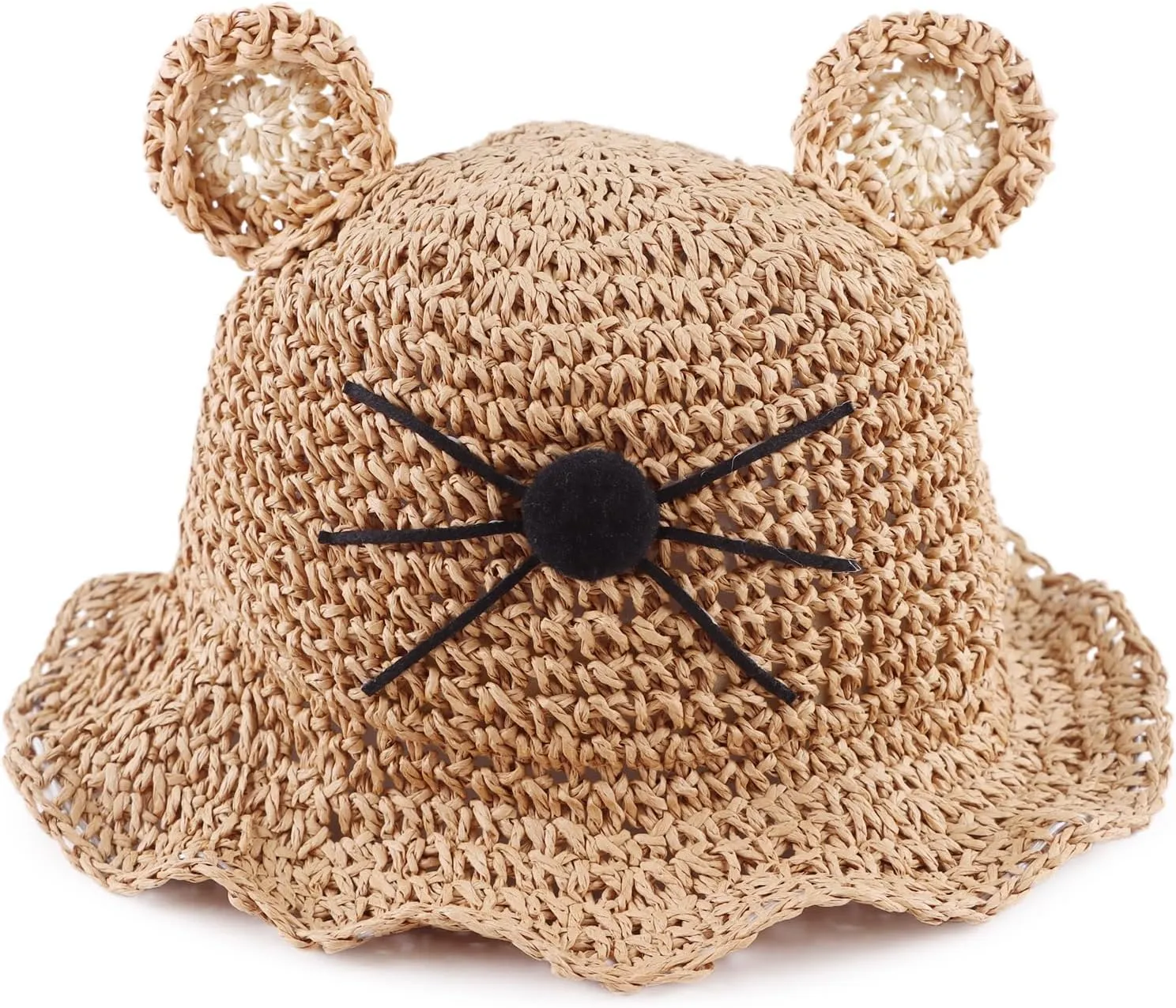 Baby Girl Straw Hat Outdoor Baby Sun Protection Hats Summer Bowknot Beach Cap for Infant Toddler Girls