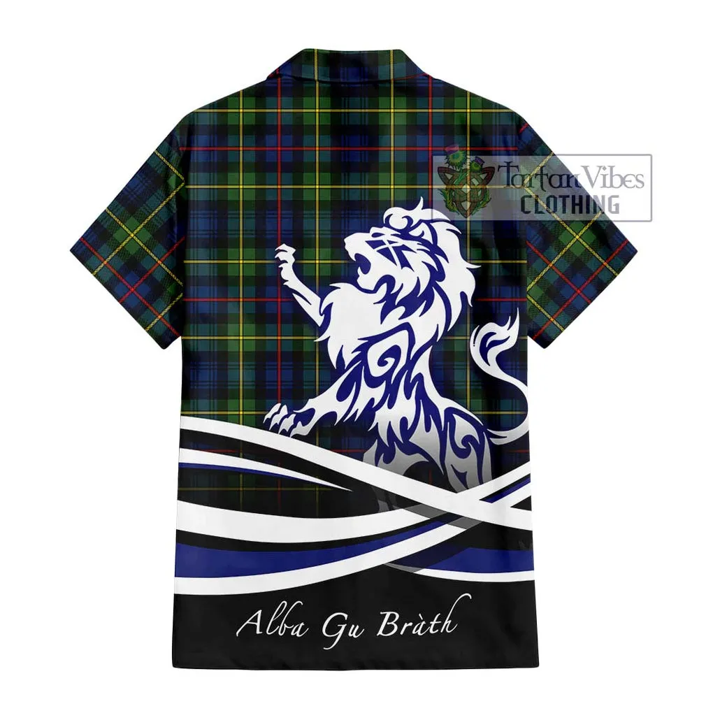 Bailey Modern Tartan Short Sleeve Button Shirt with Alba Gu Brath Regal Lion Emblem