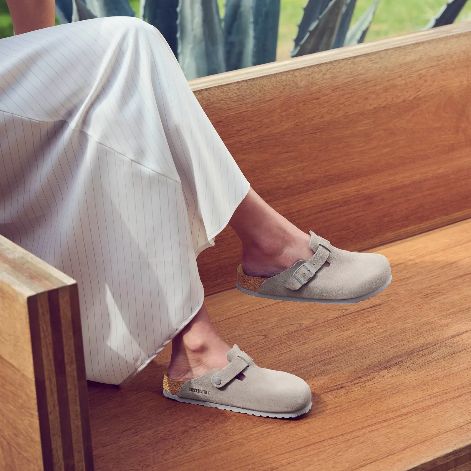 Birkenstock Boston Narrow Clog (Women) - Stone Coin Suede