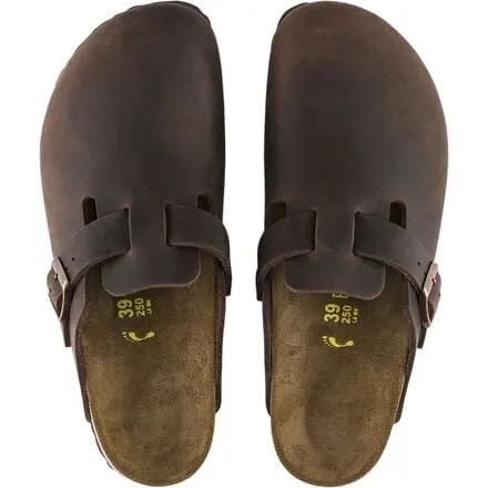 Boston men's Birkenstock leather clogs, color Habana Oiled Leather