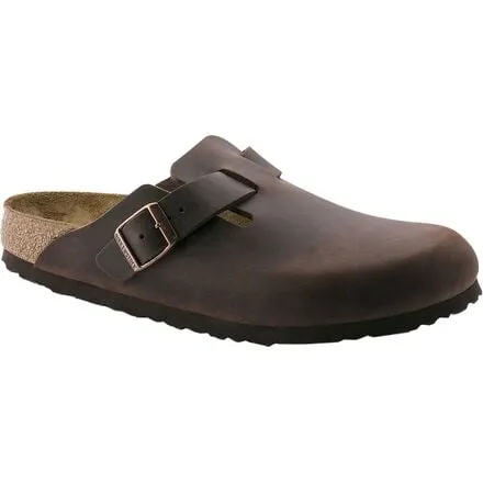 Boston men's Birkenstock leather clogs, color Habana Oiled Leather