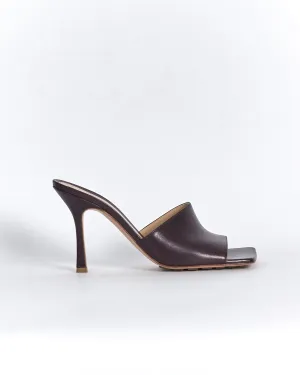 Bottega Veneta square toe 'stretch' mules, aubergine, 39.5