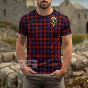 Broun Modern Tartan Cotton T-Shirt with Family Crest