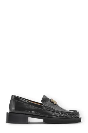 Butterfly Logo Loafers - Black