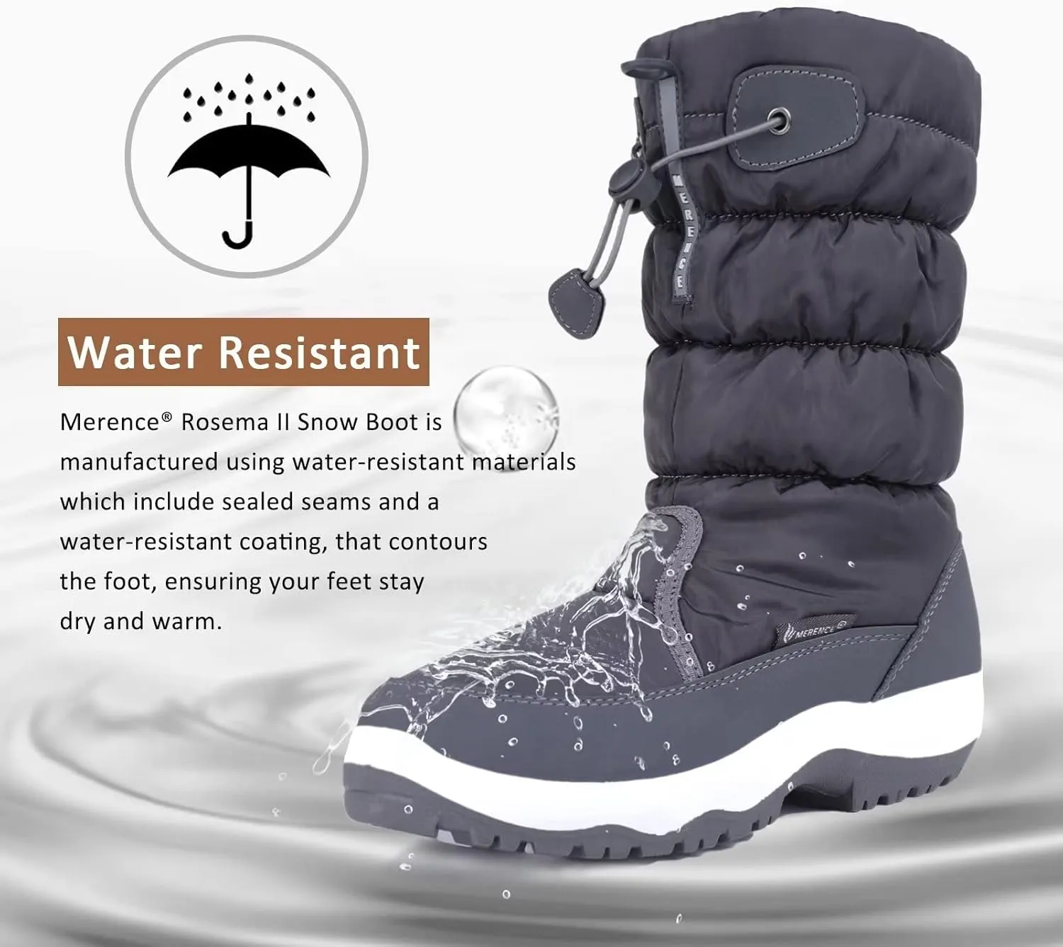 CIOR Women's Snow Boots Winter II Water-Resistant Fur Lined Frosty Warm Anti-Slip Boot U120WMX001-0429