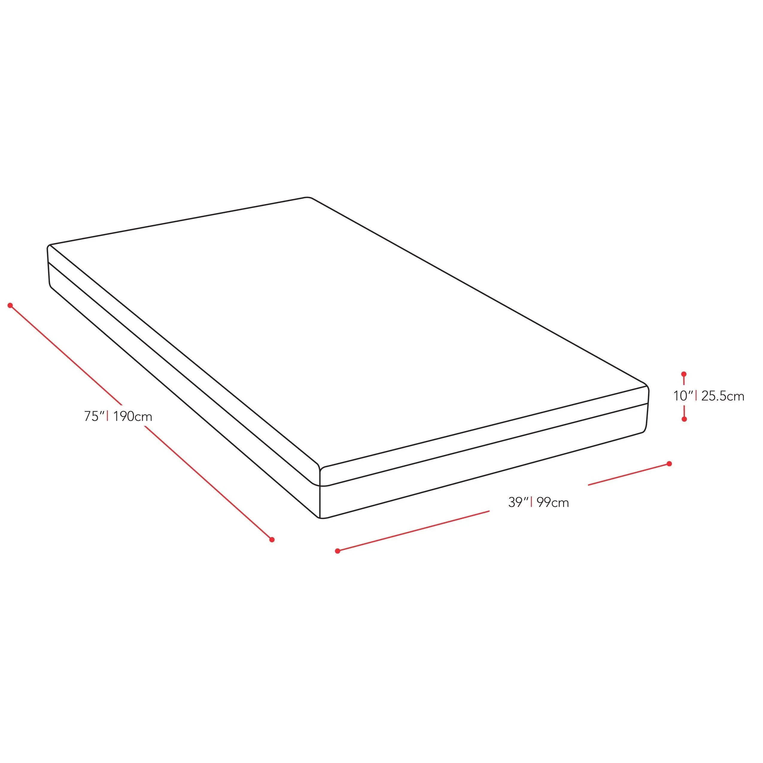Deluxe 10" Twin/Single Memory Foam Mattress