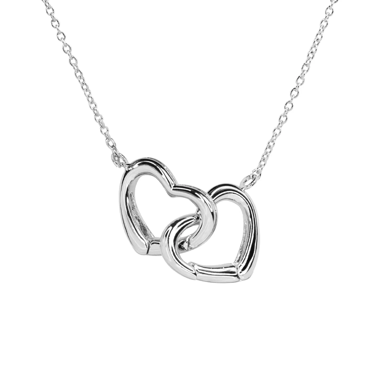 Empire Cove 14K Gold Sterling Silver Dipped Jewelry Double Heart Pendant Necklace