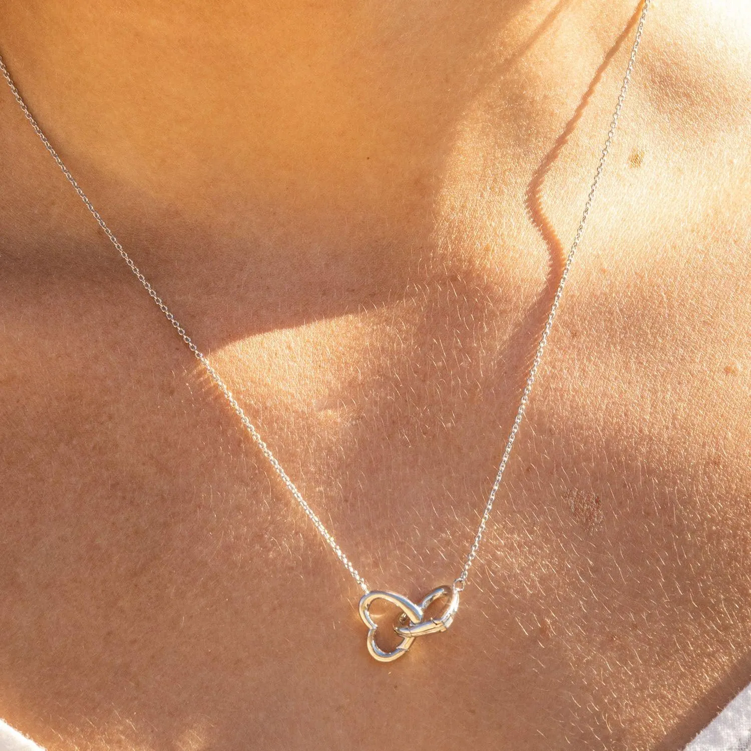Empire Cove 14K Gold Sterling Silver Dipped Jewelry Double Heart Pendant Necklace