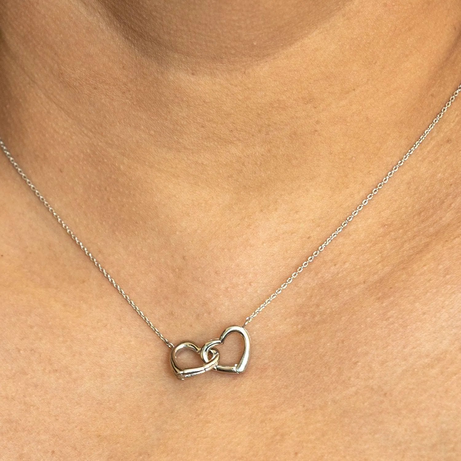 Empire Cove 14K Gold Sterling Silver Dipped Jewelry Double Heart Pendant Necklace