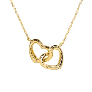 Empire Cove 14K Gold Sterling Silver Dipped Jewelry Double Heart Pendant Necklace