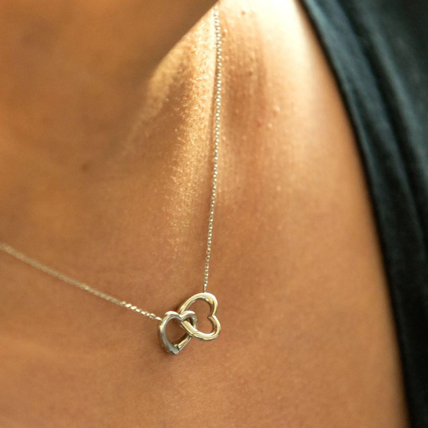 Empire Cove 14K Gold Sterling Silver Dipped Jewelry Double Heart Pendant Necklace
