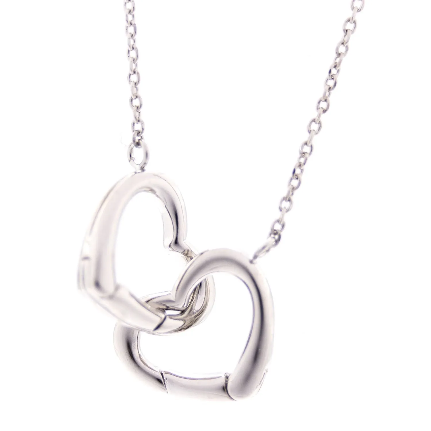Empire Cove 14K Gold Sterling Silver Dipped Jewelry Double Heart Pendant Necklace