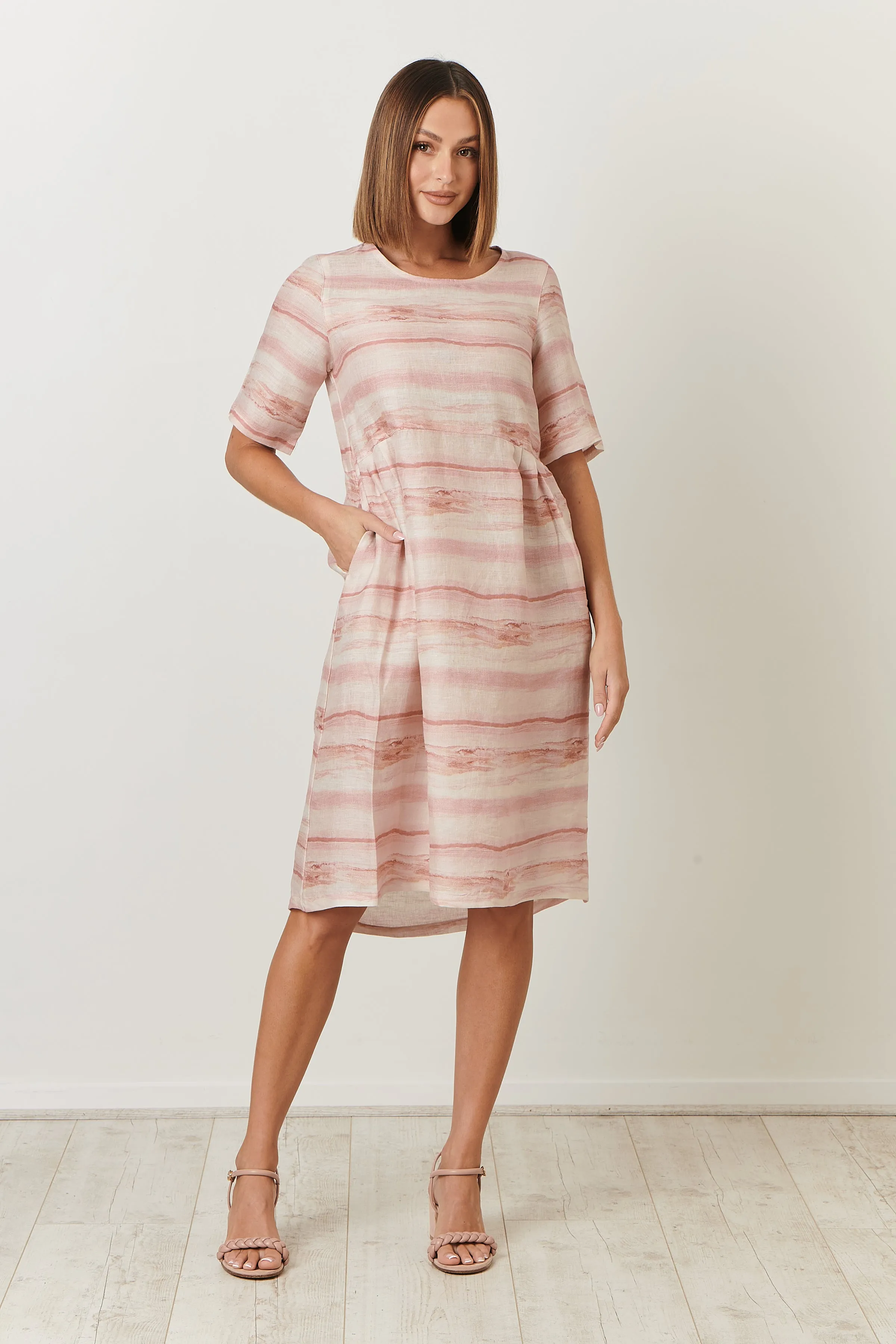 GA390 Linen Dress in Chintz Mirage