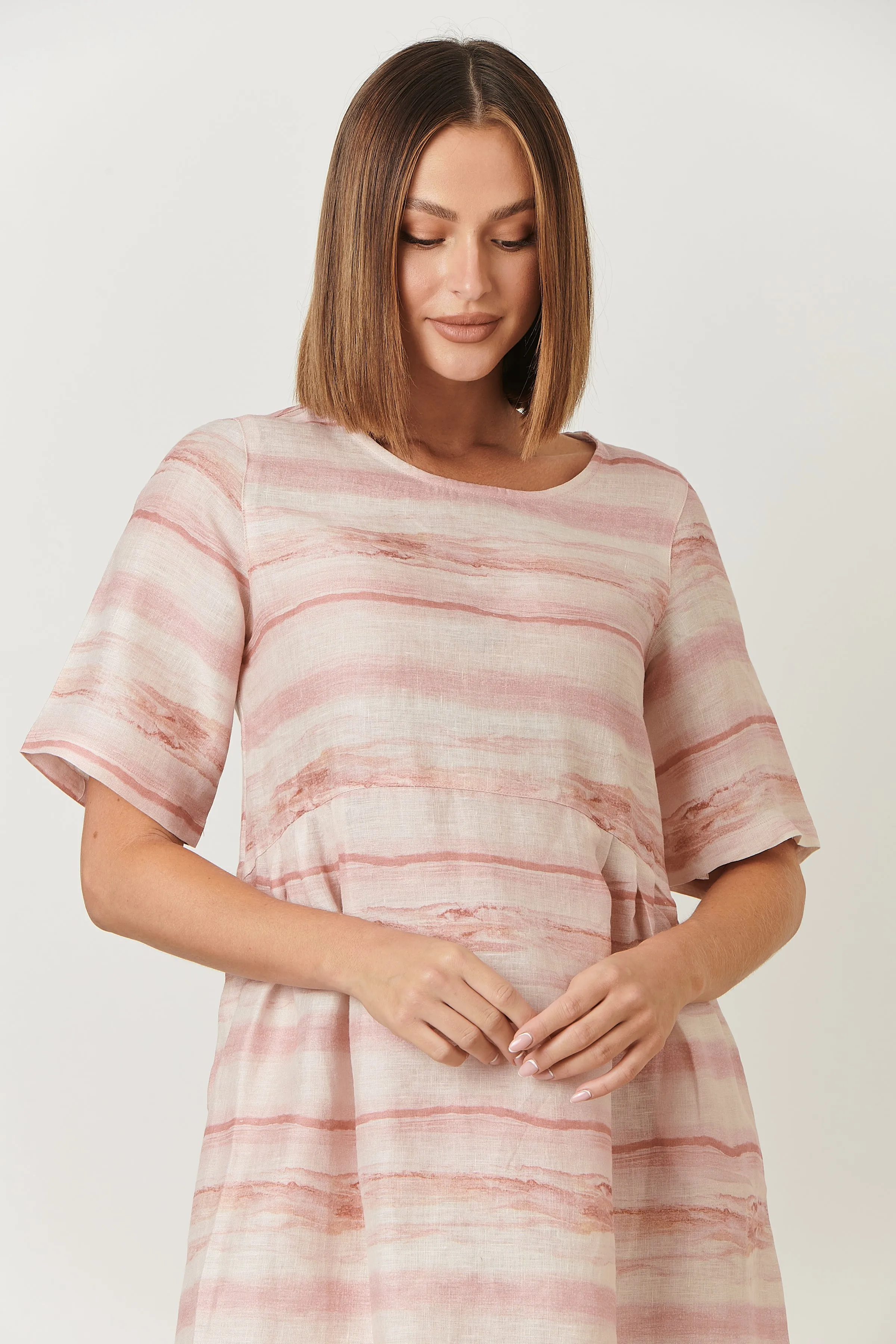 GA390 Linen Dress in Chintz Mirage