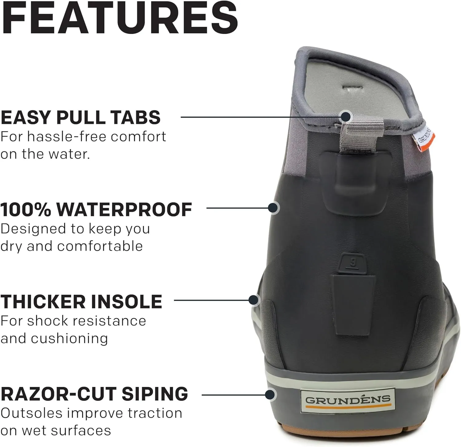 Grundens Mens DECK-BOSS Ankle Boot | Durable, Waterproof