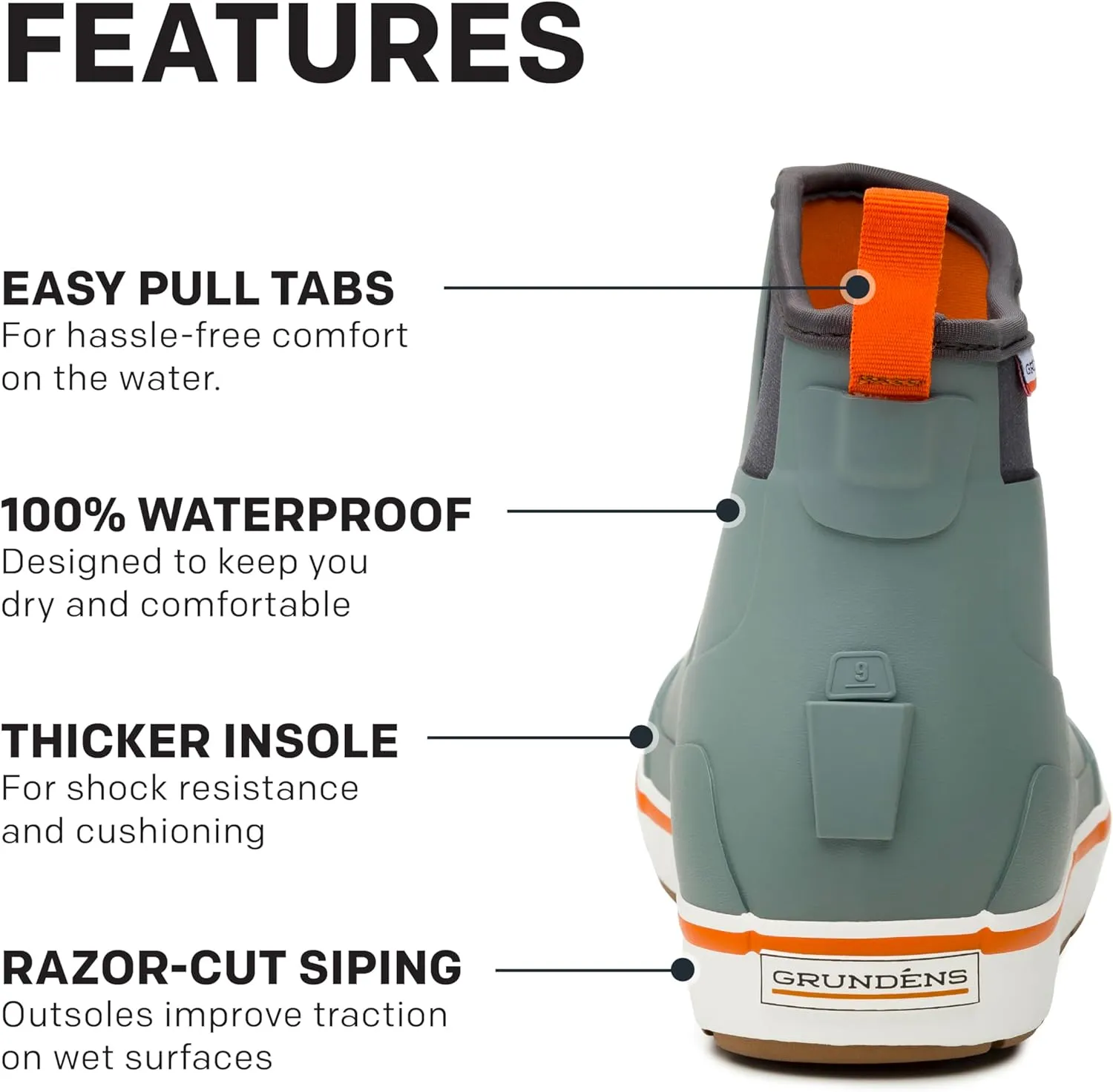 Grundens Mens DECK-BOSS Ankle Boot | Durable, Waterproof