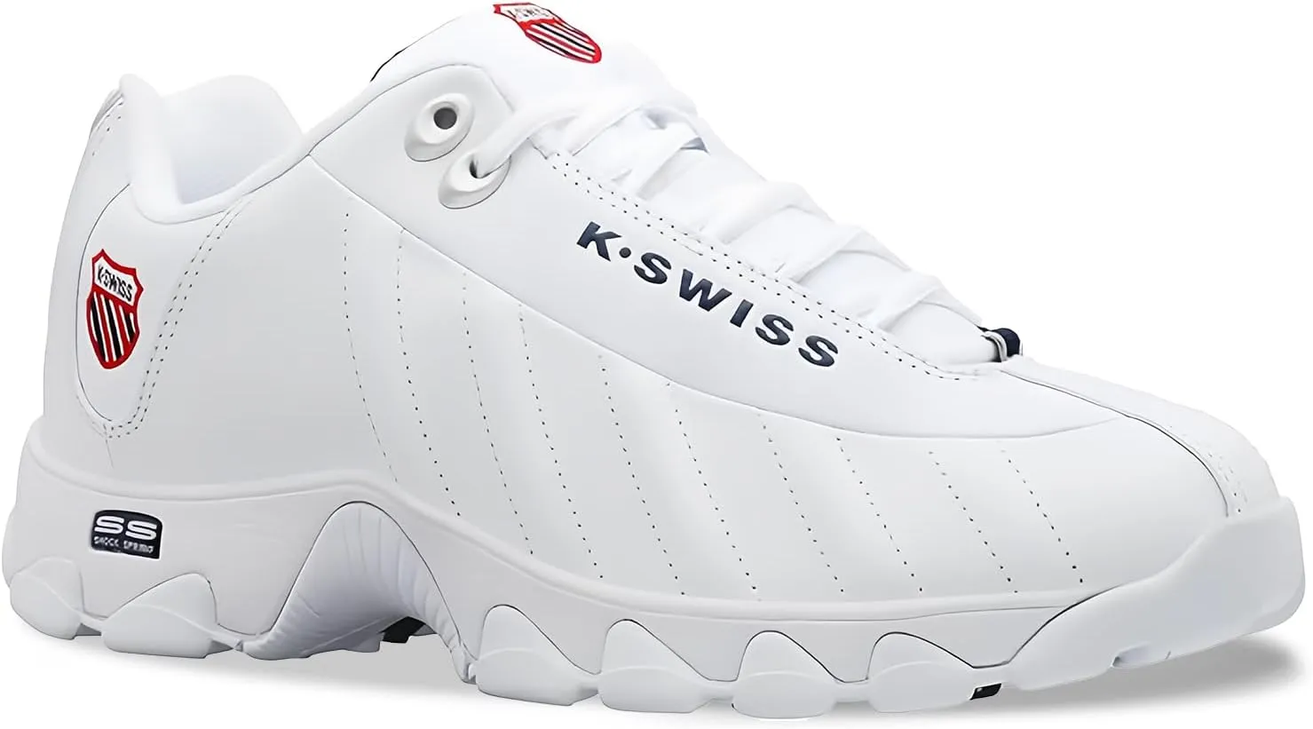 K-Swiss Men's ST329 CMF Sneaker, Wide Tennis Dad Walking Shoes Leather Upper