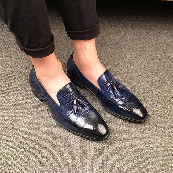 Luxury Alligator Tassel Slip-On Loafers