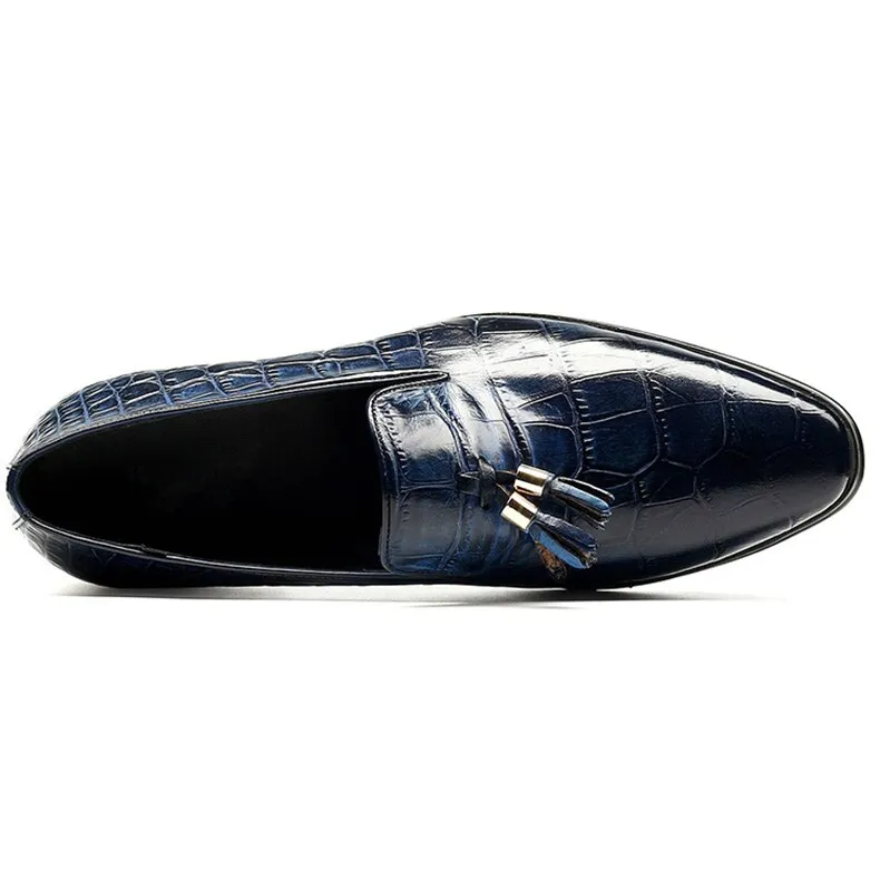 Luxury Alligator Tassel Slip-On Loafers