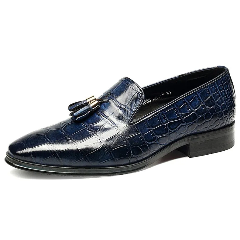 Luxury Alligator Tassel Slip-On Loafers