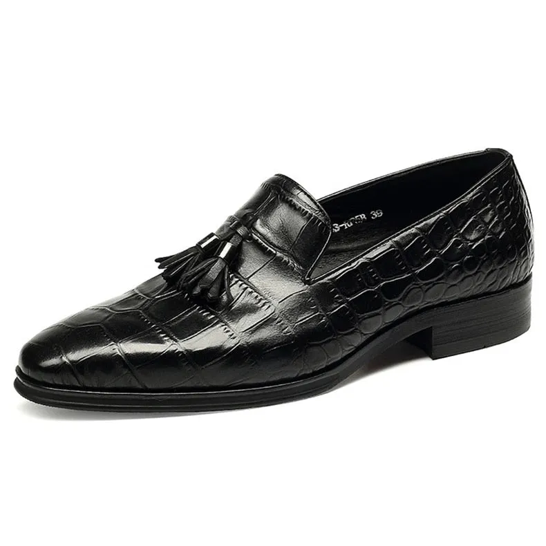 Luxury Alligator Tassel Slip-On Loafers