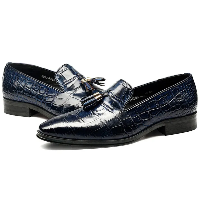 Luxury Alligator Tassel Slip-On Loafers
