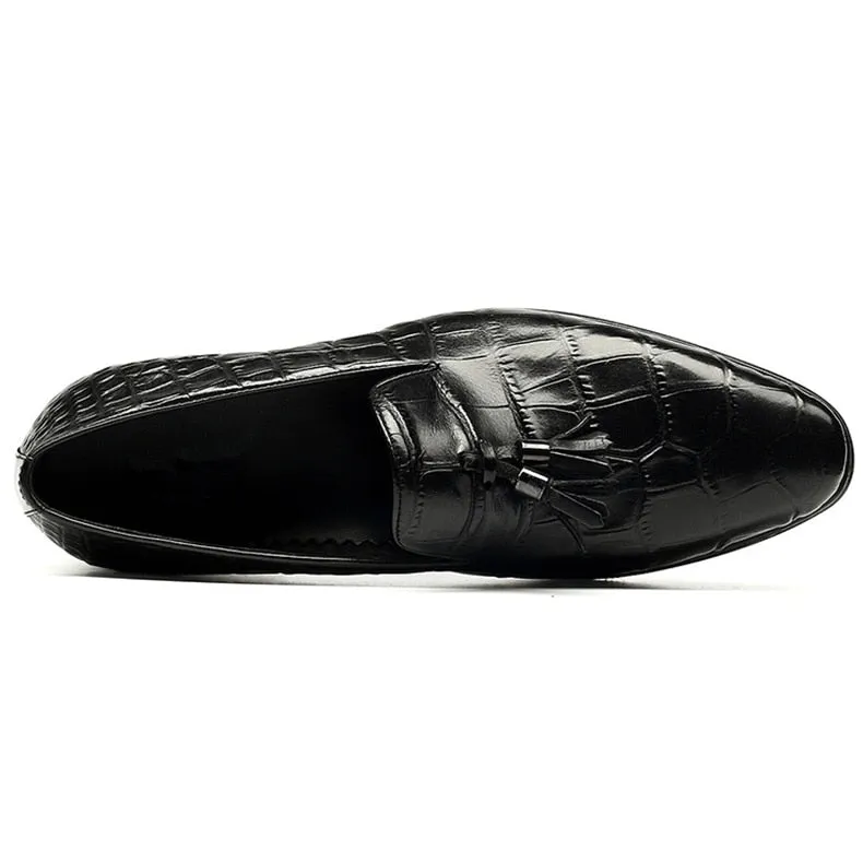 Luxury Alligator Tassel Slip-On Loafers