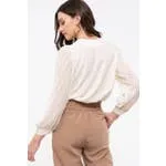Memorable Day Contrast Lurex Sleeve Top