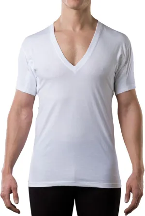 Men's Sweatproof Undershirt | Cotton Deep V Neck | Original Fit | with Sweat Pads