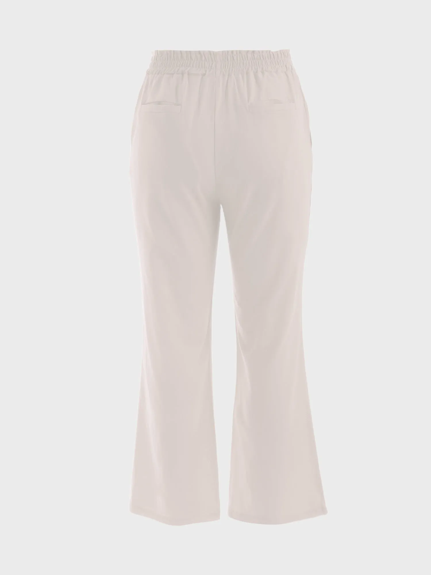 Midsize Simple Shirring Linen Pants