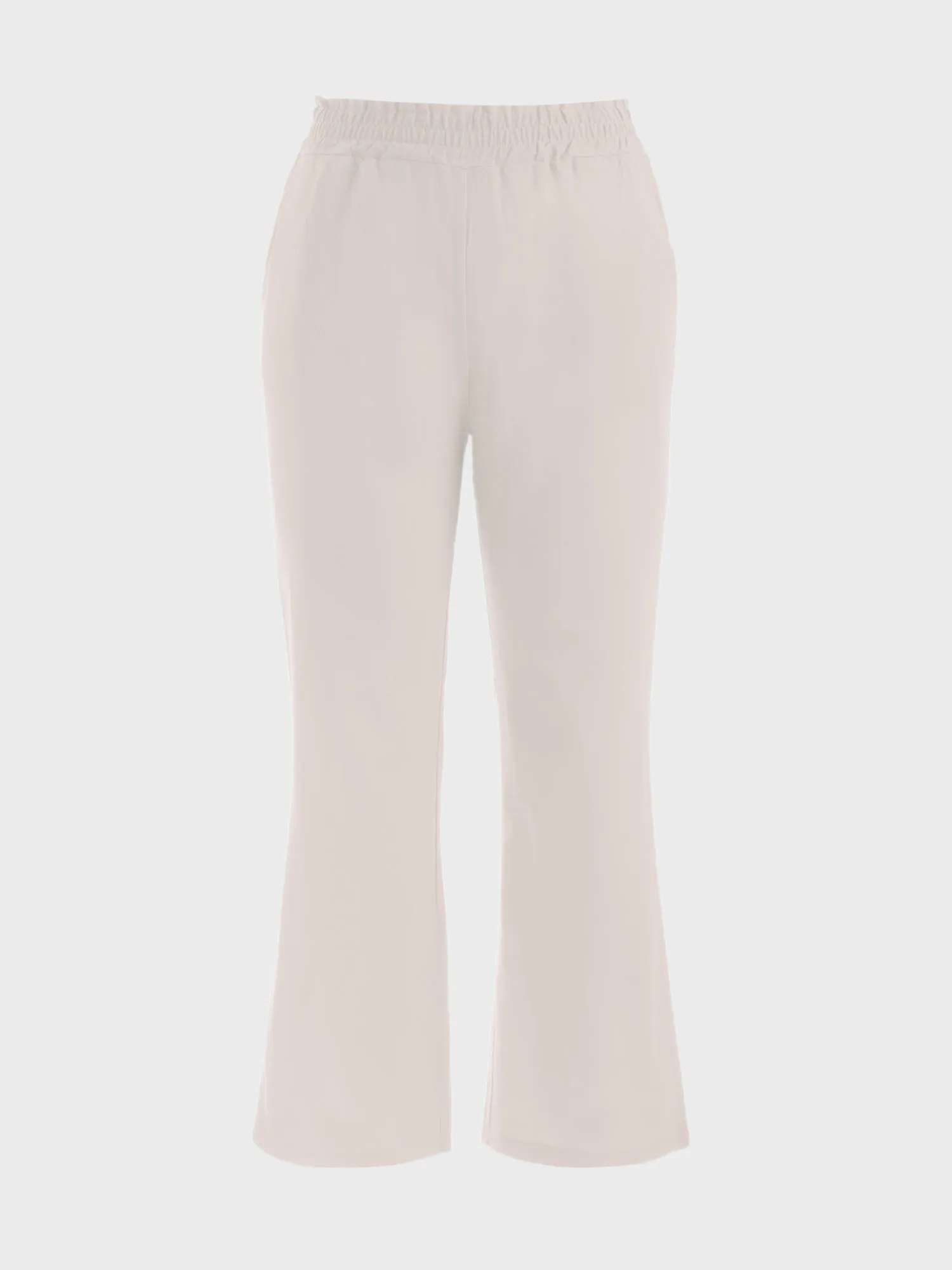 Midsize Simple Shirring Linen Pants