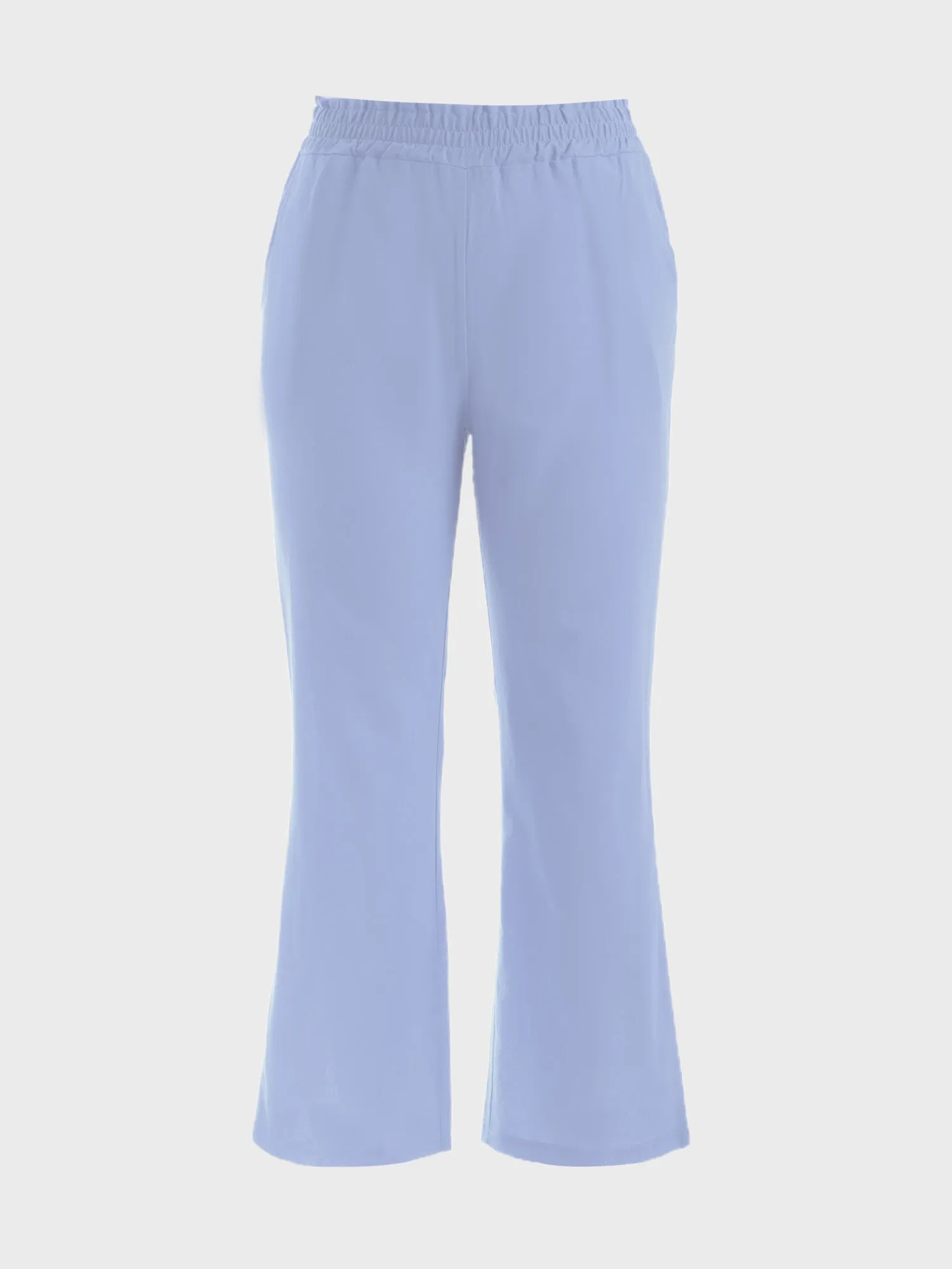 Midsize Simple Shirring Linen Pants