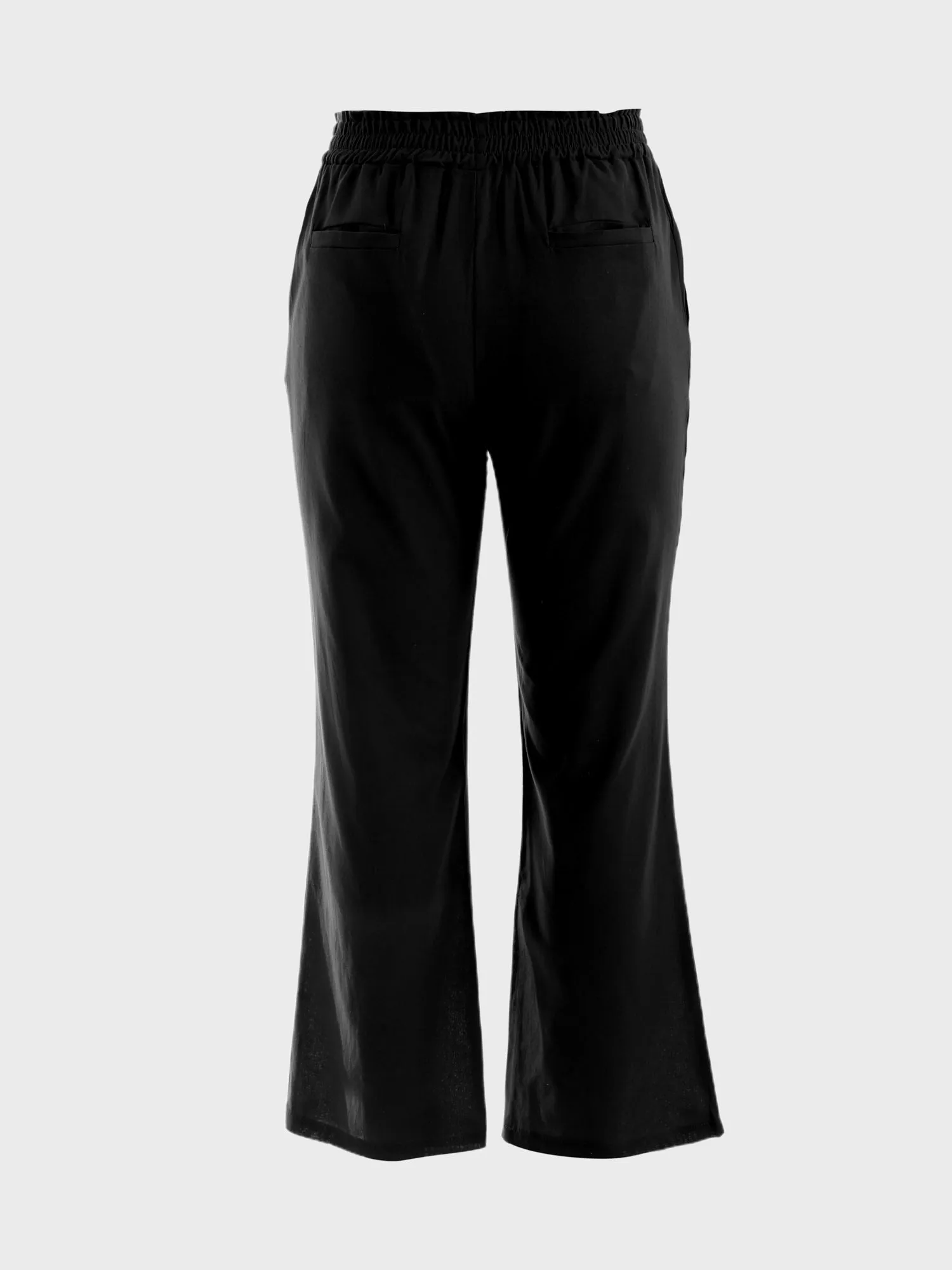Midsize Simple Shirring Linen Pants